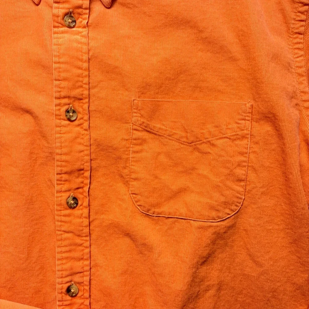 Brooks Brothers Shirt Mens XL Orange Cotton Corduroy Button Down Long Sleeve